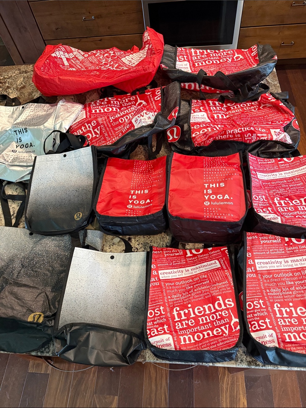lululemon athletica Red and Black Tote Collection